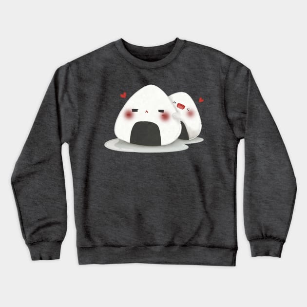 Cute and kiyowo onigiri couple Crewneck Sweatshirt by Dsanstudio